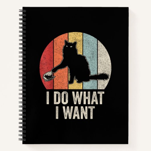 Retro I Do I What I Woll Cat Shirt Cat Lover Eigen Notizblock (Vorderseite)