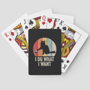Retro I Do I What I Woll Cat Shirt Cat Lover Eigen Spielkarten