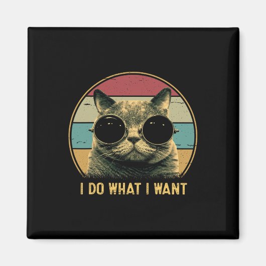 Retro I Do, was ich Gewollt Funny Cat Lover Magnet (Vorne)