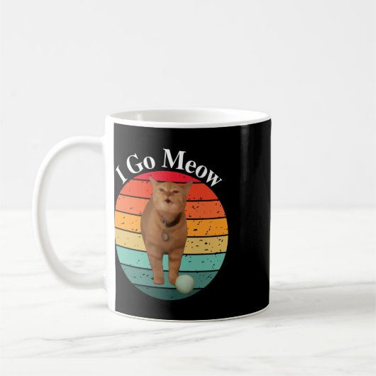 Retro I Go Meow Funny Cat Singmememe Kaffeetasse (Links)