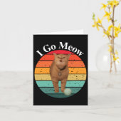 Retro I Go Meow Funny Cat Singmememe Karte (Gelbe Blume)