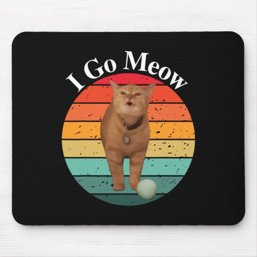 Retro I Go Meow Funny Cat Singmememe Mousepad (Vorne)
