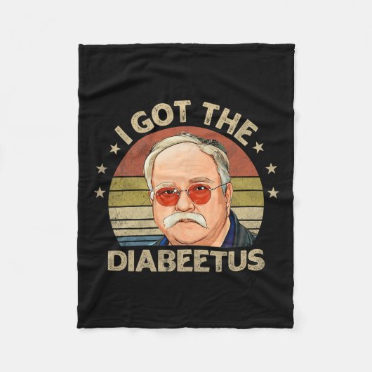 Retro I Got Diabeetus Funny Diabetes Typ 1 2 Fleecedecke (Vorderseite)