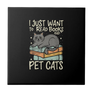 Retro I Just Want to Read Books and Pet Cats Cat Fliese