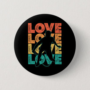 Retro I Liebe Badminton Theme Graphic Design Button