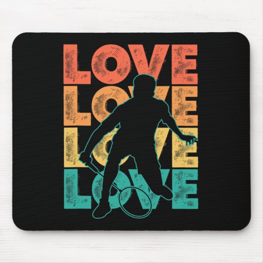 Retro I Liebe Badminton Theme Graphic Design Mousepad (Vorne)