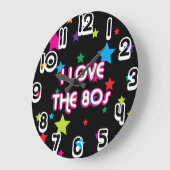 Retro I Liebe der Pop-Kultur der 80er Große Wanduhr (Winkel)