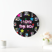 Retro I Liebe der Pop-Kultur der 80er Große Wanduhr (Zuhause)