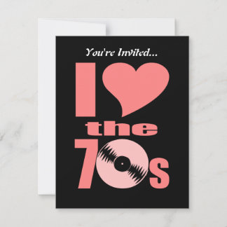 Retro I Liebe des 70er | Vinyl Record im Party der Einladung