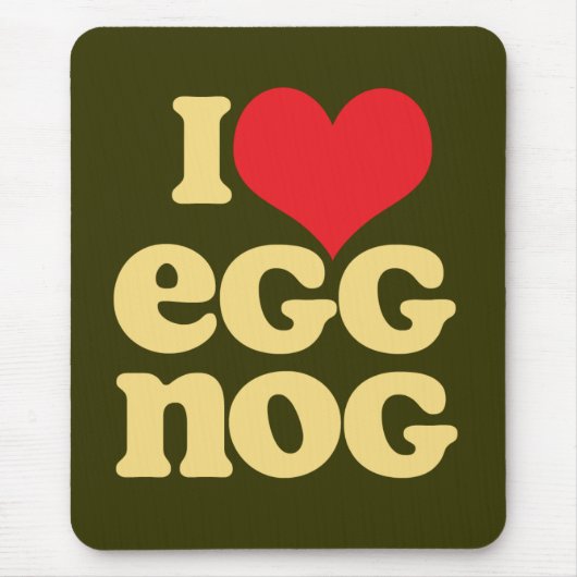 Retro I Liebe Eggnog Mousepad Green (Vorne)