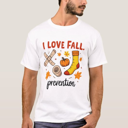 Retro-I-Liebe Herbstverhütung Fallverfall Physikal T-Shirt (Vorderseite)