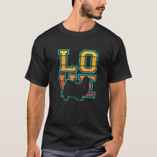 Retro I Liebe Mein tibetischer spanischer Hundedes T-Shirt