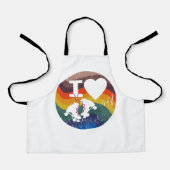 Retro I Liebe Roller Skaten Distressed Look Schürze (Vorderseite)