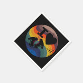 Retro I Liebe Roller Skaten Distressed Look Serviette (Ecke)