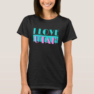 Retro I LIEBE UTAH Neon Logo Classic Utah UT Staat T-Shirt