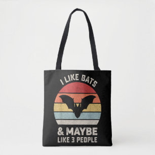 Retro I like Bats Shirt Animal Bat Lover Geschenk Tasche