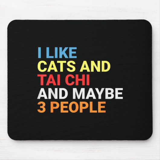 Retro I Like Cats And Tai Chi Lover Funny Martial Mousepad (Vorne)