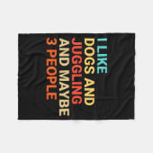 Retro I Like Dogs And Juggling Lover Funny Juggler Fleecedecke (Vorderseite (Horizontal))