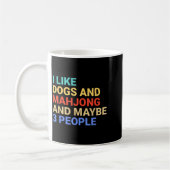 Retro I Like Dogs And Mahjong Lover Funny Kaffeetasse (Links)