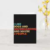 Retro I Like Dogs And Snowboarding Lover Funny Sno Karte (Gelbe Blume)
