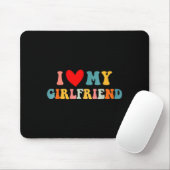 Retro I Love My Girlfriend I Heart My Girlfriend V Mousepad (Mit Mouse)