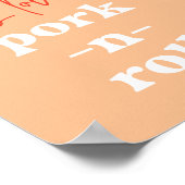 Retro I Love Pork-N-Roll Wedding Sign Poster (Ecke)