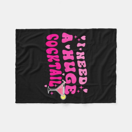 Retro I Need A Huge Tail Funny Party Drinking Gift Fleecedecke (Vorderseite (Horizontal))