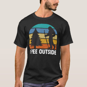 Retro I Pee draußen Bigfoot Lustiges Camping Wande T-Shirt