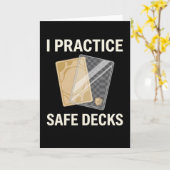 Retro I Practice Safe Decks Construction Trade Karte (Gelbe Blume)