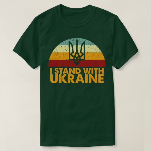 Retro I Stand mit der Ukraine T-Shirt (Design vorne)