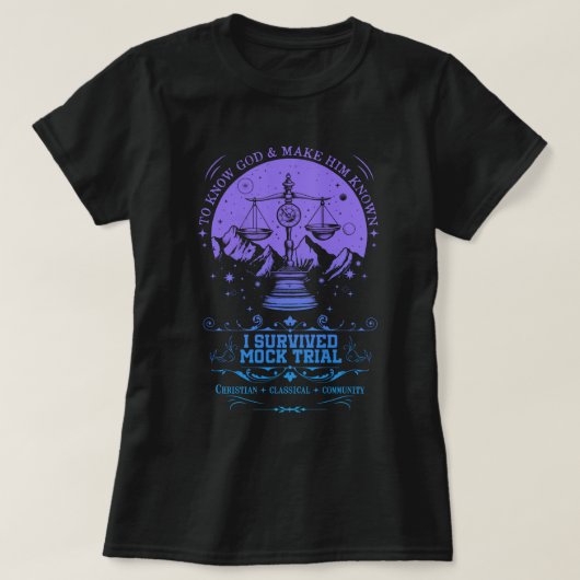 Retro I Survived Mock Trial CC Homeschool T-Shirt (Design vorne)