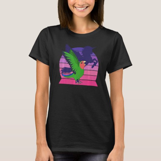 Retro I Winged Unicorn I Screaming Rosy faced Gree T-Shirt (Vorderseite)