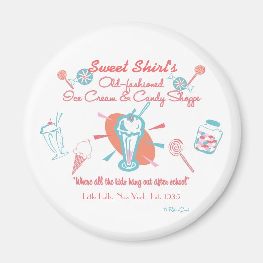 Retro Ice Cream & Candy Shoppe Magnet (Vorne)