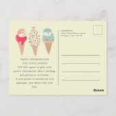 Retro Ice Cream Cone 70. Geburtstag Einladung Postkarte (Rückseite)