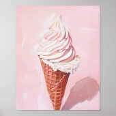 Retro Ice Cream Cone Pink Painting Poster, Poster (Vorne)