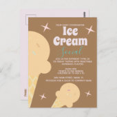 Retro Ice Cream Cone Sozialer Flyer Einladung Postkarte (Vorne/Hinten)