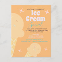 Retro Ice Cream Cone Sozialer Flyer Einladung