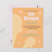 Retro Ice Cream Cone Sozialer Flyer Einladung Postkarte (Vorne/Hinten)