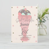 Retro Ice Cream Confetti Sundae Scoop Einladung (Stehend Vorderseite)