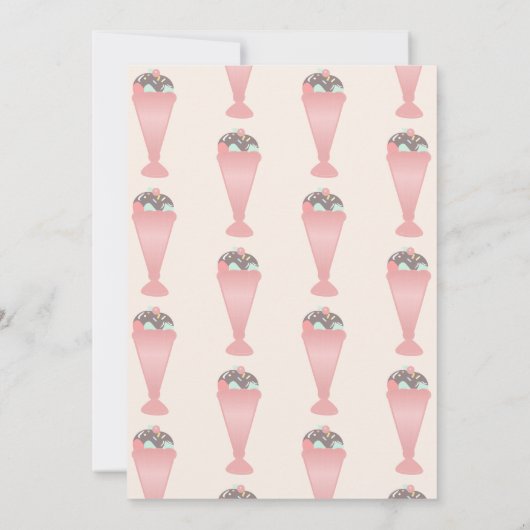 Retro Ice Cream Confetti Sundae Scoop Einladung (Rückseite)