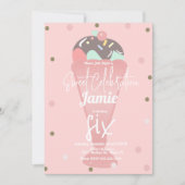 Retro Ice Cream Confetti Sundae Scoop Einladung (Vorderseite)