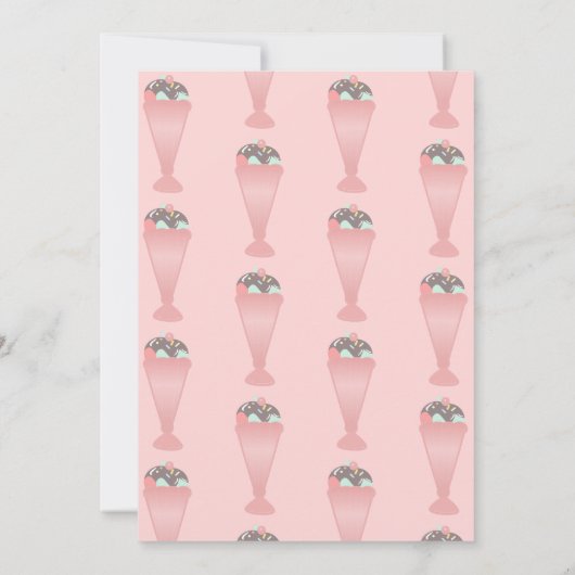 Retro Ice Cream Confetti Sundae Scoop Einladung (Rückseite)