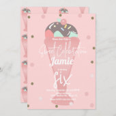 Retro Ice Cream Confetti Sundae Scoop Einladung (Vorne/Hinten)