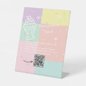 Retro Ice Cream Honeymoon Fund Pedestzeichen Sockelschild (Vorderseite)