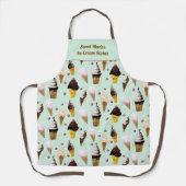 Retro Ice Cream Pastel Green Personalized Apron Schürze (Vorderseite)