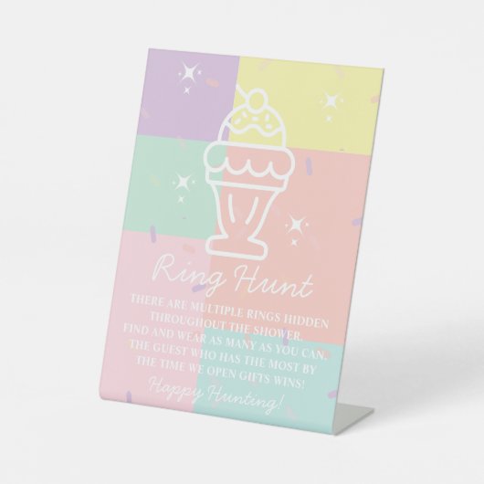 Retro Ice Cream Ring Jagd Spielparadies Schild (Vorderseite)