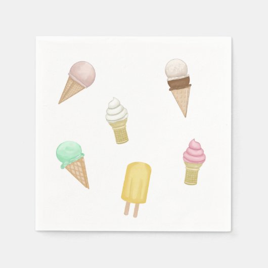 Retro Ice Cream Social Sweet Leckereien Serviette (Vorderseite)