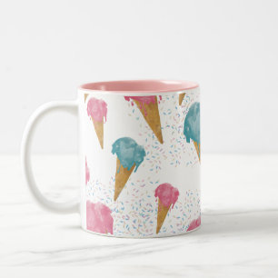 Retro Ice Cream & Sprinkles Zweifarbige Tasse
