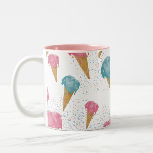 Retro Ice Cream & Sprinkles Zweifarbige Tasse (Links)