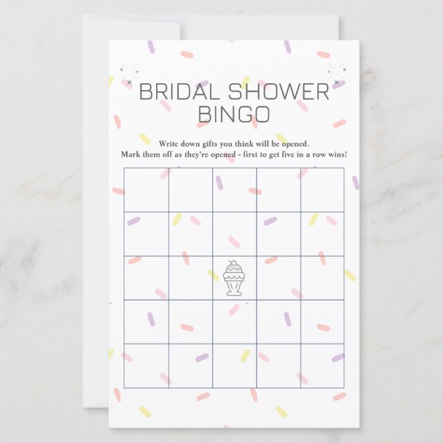 Retro Ice Cream Sundae Brautparty Bingo (Vorderseite)